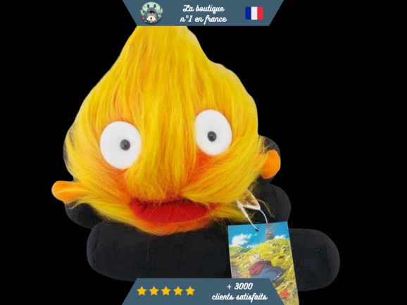 Peluche Calcifer - Le Château Ambulant (Howl's Moving Castle) - Marque Semic, Neuve