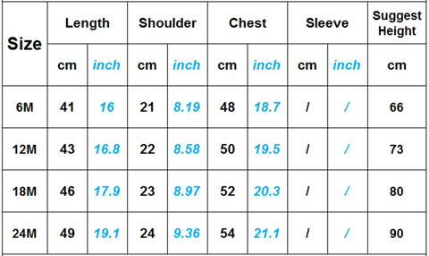 Guide des tailles Body Mon Voisin Totoro